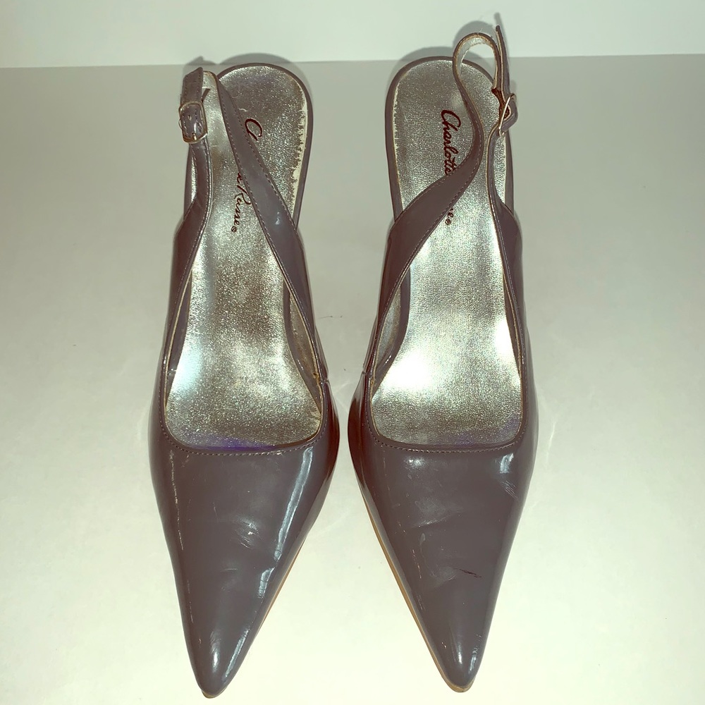 Charlotte Russe Size 8 Grey Slingback heels